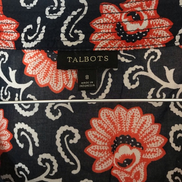 2 for $15 - Talbots Navy/Coral Blouse EUC - Picture 4 of 4